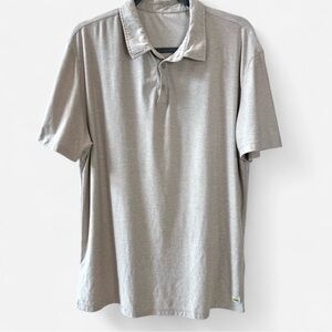 Men's Vuori Strato tech Taupe Tan Heathered Polo Shirt, Size XL